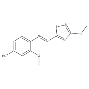 3-Methoxy-4-[(1E)-2-[3-(methylthio)-1,2,4-thiadiazol-5-yl]diazenyl]phenol Structure
