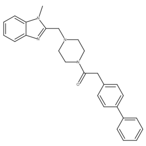 1-[4-[(1-Methylbenzimidazol-2-yl)methyl]piperazin-1-yl]-2-(4-phenylphenyl)ethanone结构式
