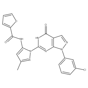 N-(1-(1-(3-chlorophenyl)-4-oxo-4,5-dihydro-1H-pyrazolo[3,4-d]pyrimidin-6-yl)-3-methyl-1H-pyrazol-5-yl)furan-2-carboxamide Structure
