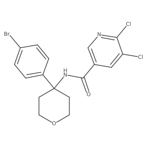 N-[4-(4-bromophenyl)oxan-4-yl]-5,6-dichloropyridine-3-carboxamide Structure