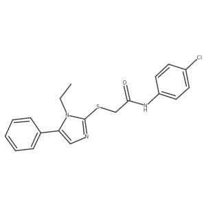 N-(4-chlorophenyl)-2-((1-ethyl-5-phenyl-1H-imidazol-2-yl)thio)acetamide结构式