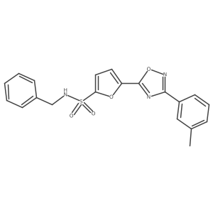 N-benzyl-5-(3-(m-tolyl)-1,2,4-oxadiazol-5-yl)furan-2-sulfonamide结构式