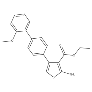 Ethyl 2-amino-4-(2'-methoxy-[1,1'-biphenyl]-4-yl)thiophene-3-carboxylate结构式