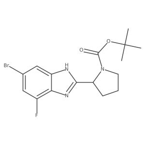 Tert-butyl (s)-2-(5-bromo-7-fluoro-1H-benzo[d]imidazol-2-yl)pyrrolidine-1-carboxylate Structure