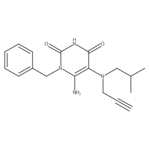 6-Amino-1-benzyl-5-[(2-methylpropyl)(prop-2-yn-1-yl)amino]-1,2,3,4-tetrahydropyrimidine-2,4-dione结构式