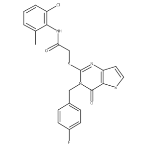 N-(2-chloro-6-methylphenyl)-2-({3-[(4-fluorophenyl)methyl]-4-oxo-3H,4H-thieno[3,2-d]pyrimidin-2-yl}sulfanyl)acetamide结构式