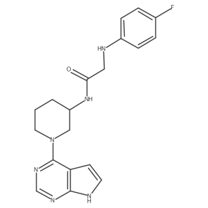 N-(1-(7H-pyrrolo[2,3-d]pyrimidin-4-yl)piperidin-3-yl)-2-(4-fluorophenylamino)acetamide Structure