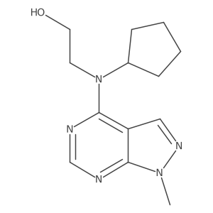 2-[cyclopentyl({1-methyl-1H-pyrazolo[3,4-d]pyrimidin-4-yl})amino]ethan-1-ol结构式