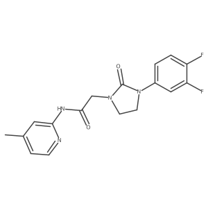 2-[3-(3,4-difluorophenyl)-2-oxoimidazolidin-1-yl]-N-(4-methylpyridin-2-yl)acetamide结构式