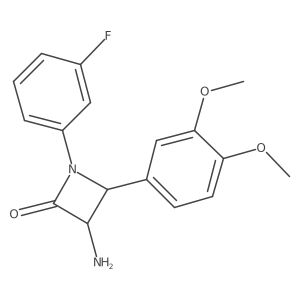 3-Amino-4-(3,4-dimethoxyphenyl)-1-(3-fluorophenyl)azetidin-2-one结构式