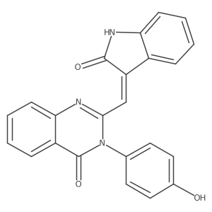 3-(4-Hydroxyphenyl)-2-[(Z)-(2-oxo-1,2-dihydro-3H-indol-3-ylidene)methyl]quinazolin-4(3H)-one Structure