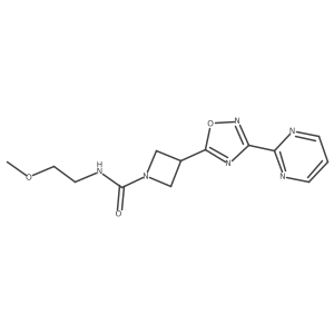 N-(2-methoxyethyl)-3-(3-(pyrimidin-2-yl)-1,2,4-oxadiazol-5-yl)azetidine-1-carboxamide结构式