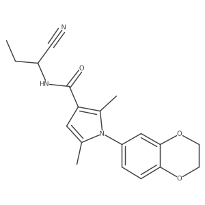 N-(1-cyanopropyl)-1-(2,3-dihydro-1,4-benzodioxin-6-yl)-2,5-dimethyl-1H-pyrrole-3-carboxamide结构式