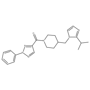 (4-((2-isopropyl-1H-imidazol-1-yl)methyl)piperidin-1-yl)(2-phenyl-2H-1,2,3-triazol-4-yl)methanone Structure
