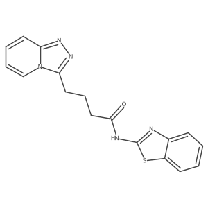 N-(1,3-benzothiazol-2-yl)-4-([1,2,4]triazolo[4,3-a]pyridin-3-yl)butanamide结构式
