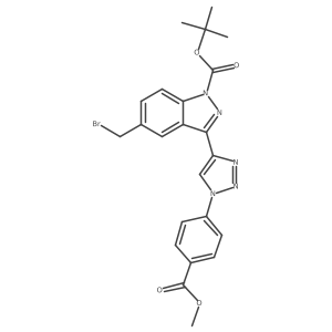 tert-butyl 5-(bromomethyl)-3-{1-[4-(methoxycarbonyl)phenyl]-1H-1,2,3-triazol-4-yl}-1H-indazole-1-carboxylate Structure