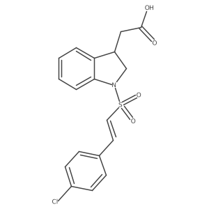 2-{1-[2-(4-chlorophenyl)ethenesulfonyl]-2,3-dihydro-1H-indol-3-yl}acetic acid Structure