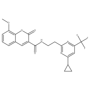 N-{2-[4-cyclopropyl-6-(trifluoromethyl)pyrimidin-2-yl]ethyl}-8-methoxy-2-oxo-2H-chromene-3-carboxamide Structure