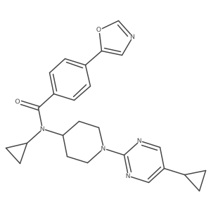 N-Cyclopropyl-N-[1-(5-cyclopropyl-pyrimidin-2-yl)-piperidin-4-yl]-4-oxazol-5-yl-benzamide Structure
