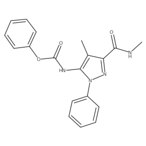 Phenyl (4-methyl-3-(methylcarbamoyl)-1-phenyl-1H-pyrazol-5-yl)carbamate结构式