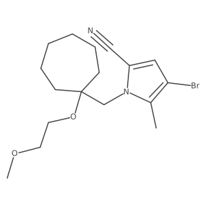 4-Bromo-1-[[1-(2-methoxyethoxy)cycloheptyl]methyl]-5-methylpyrrole-2-carbonitrile结构式