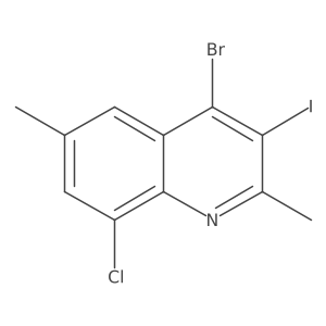 4-Bromo-8-chloro-2,6-dimethyl-3-iodoquinoline结构式