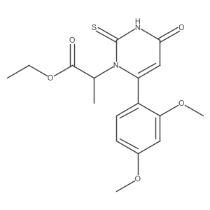 Ethyl 2-(3,4-dihydro-6-(2,4-dimethoxyphenyl)-4-oxo-2-thioxopyrimidin-1(2h)-yl)propanoate结构式