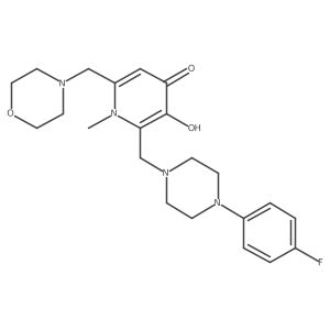 2-{[4-(4-fluorophenyl)piperazin-1-yl]methyl}-3-hydroxy-1-methyl-6-(morpholin-4-ylmethyl)pyridin-4(1H)-one结构式