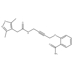2-((4-(2-(3,5-Dimethylisoxazol-4-yl)acetamido)but-2-yn-1-yl)oxy)benzamide结构式