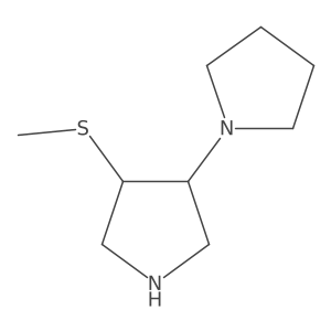 3-(Methylsulfanyl)-4-(pyrrolidin-1-yl)pyrrolidine结构式