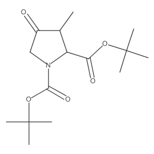(2S,3S)-Di-tert-butyl 3-methyl-4-oxopyrrolidine-1,2-dicarboxylate Structure
