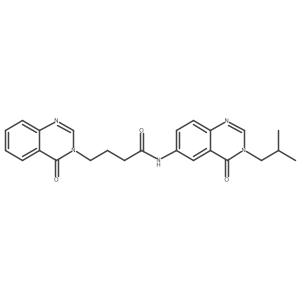 N-[3-(2-methylpropyl)-4-oxo-3,4-dihydroquinazolin-6-yl]-4-(4-oxoquinazolin-3(4H)-yl)butanamide结构式