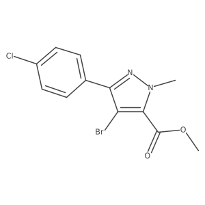 methyl 4-bromo-3-(4-chlorophenyl)-1-methyl-1H-pyrazole-5-carboxylate Structure
