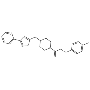 2-[5-({1-[(4-Methylphenoxy)acetyl]piperidin-4-yl}methyl)-1,2,4-oxadiazol-3-yl]pyrazine Structure