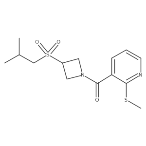 (3-(Isobutylsulfonyl)azetidin-1-yl)(2-(methylthio)pyridin-3-yl)methanone结构式
