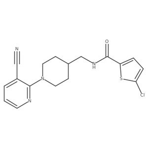 5-chloro-N-((1-(3-cyanopyridin-2-yl)piperidin-4-yl)methyl)thiophene-2-carboxamide结构式