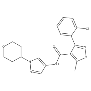 3-(2-chlorophenyl)-5-methyl-N-(1-(tetrahydro-2H-pyran-4-yl)-1H-pyrazol-4-yl)isoxazole-4-carboxamide Structure