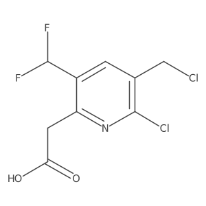 2-[6-chloro-5-(chloromethyl)-3-(difluoromethyl)-2-pyridyl]acetic acid结构式