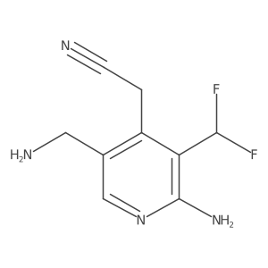 2-(2-Amino-5-(aminomethyl)-3-(difluoromethyl)pyridin-4-yl)acetonitrile Structure