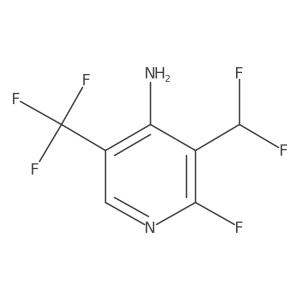 3-(Difluoromethyl)-2-fluoro-5-(trifluoromethyl)pyridin-4-amine结构式