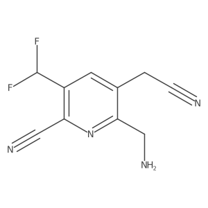 2-(Aminomethyl)-6-cyano-5-(difluoromethyl)pyridine-3-acetonitrile结构式