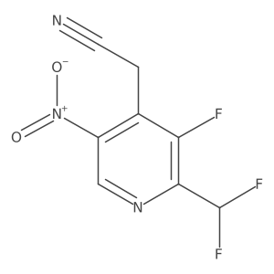 2-(Difluoromethyl)-3-fluoro-5-nitropyridine-4-acetonitrile Structure