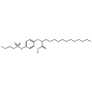 Tetradecanoic acid, 2-(4-((butylsulfonyl)amino)phenoxy)-, methyl ester Structure
