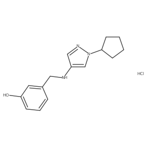 3-[[(1-Cyclopentylpyrazol-4-yl)amino]methyl]phenol;hydrochloride Structure