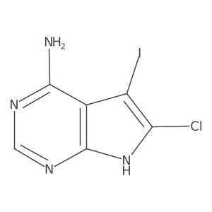 6-Chloro-5-iodo-7H-pyrrolo[2,3-d]pyrimidin-4-amine结构式