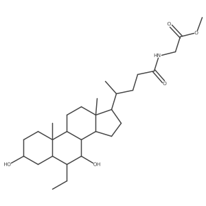 N-[(3Alpha,5Beta,6Alpha,7Alpha)-6-Ethyl-3,7-dihydroxy-24-oxocholan-24-yl]-glycine Methyl Ester Structure