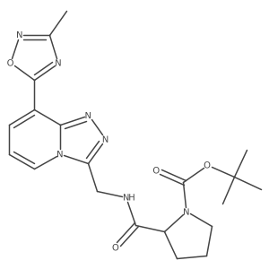 Tert-butyl 2-(((8-(3-methyl-1,2,4-oxadiazol-5-yl)-[1,2,4]triazolo[4,3-a]pyridin-3-yl)methyl)carbamoyl)pyrrolidine-1-carboxylate结构式