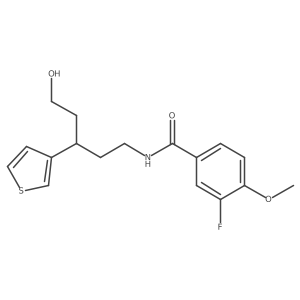 3-fluoro-N-(5-hydroxy-3-(thiophen-3-yl)pentyl)-4-methoxybenzamide Structure