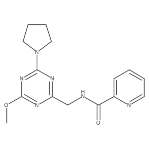 N-((4-methoxy-6-(pyrrolidin-1-yl)-1,3,5-triazin-2-yl)methyl)picolinamide Structure