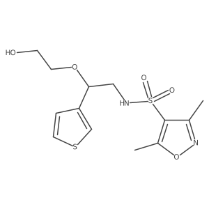 N-(2-(2-hydroxyethoxy)-2-(thiophen-3-yl)ethyl)-3,5-dimethylisoxazole-4-sulfonamide结构式